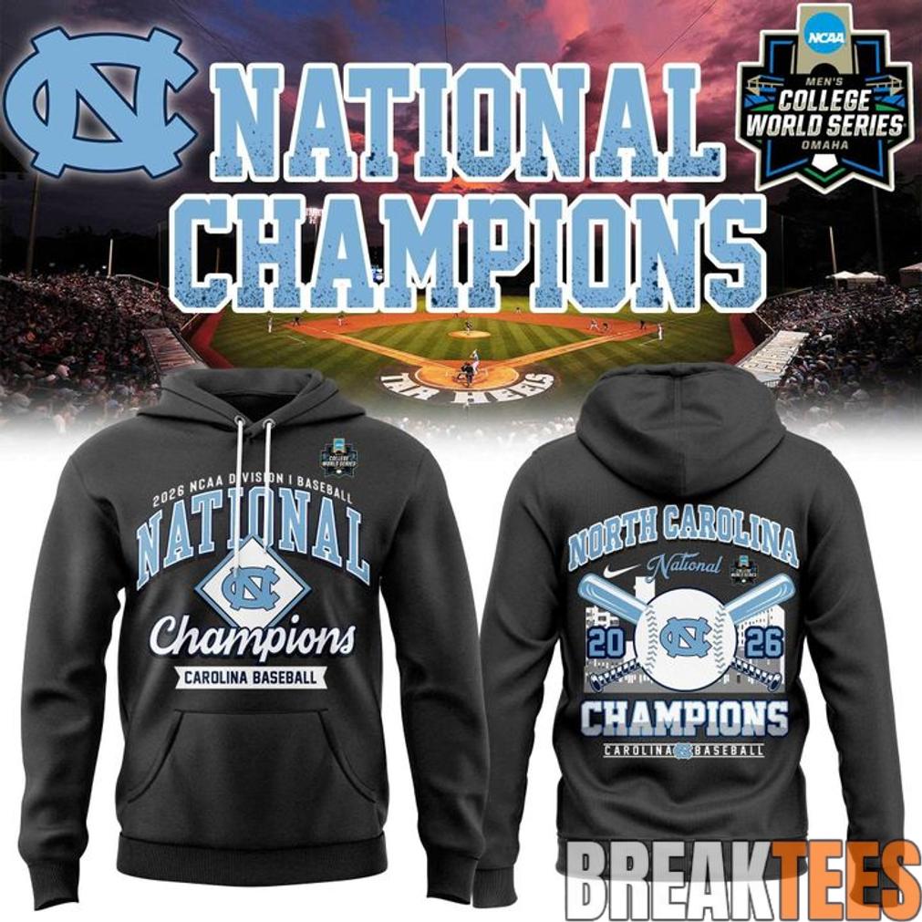 Carolina Baseball Blue 2026 NCAA Division I Baseball National Champions Hoodie