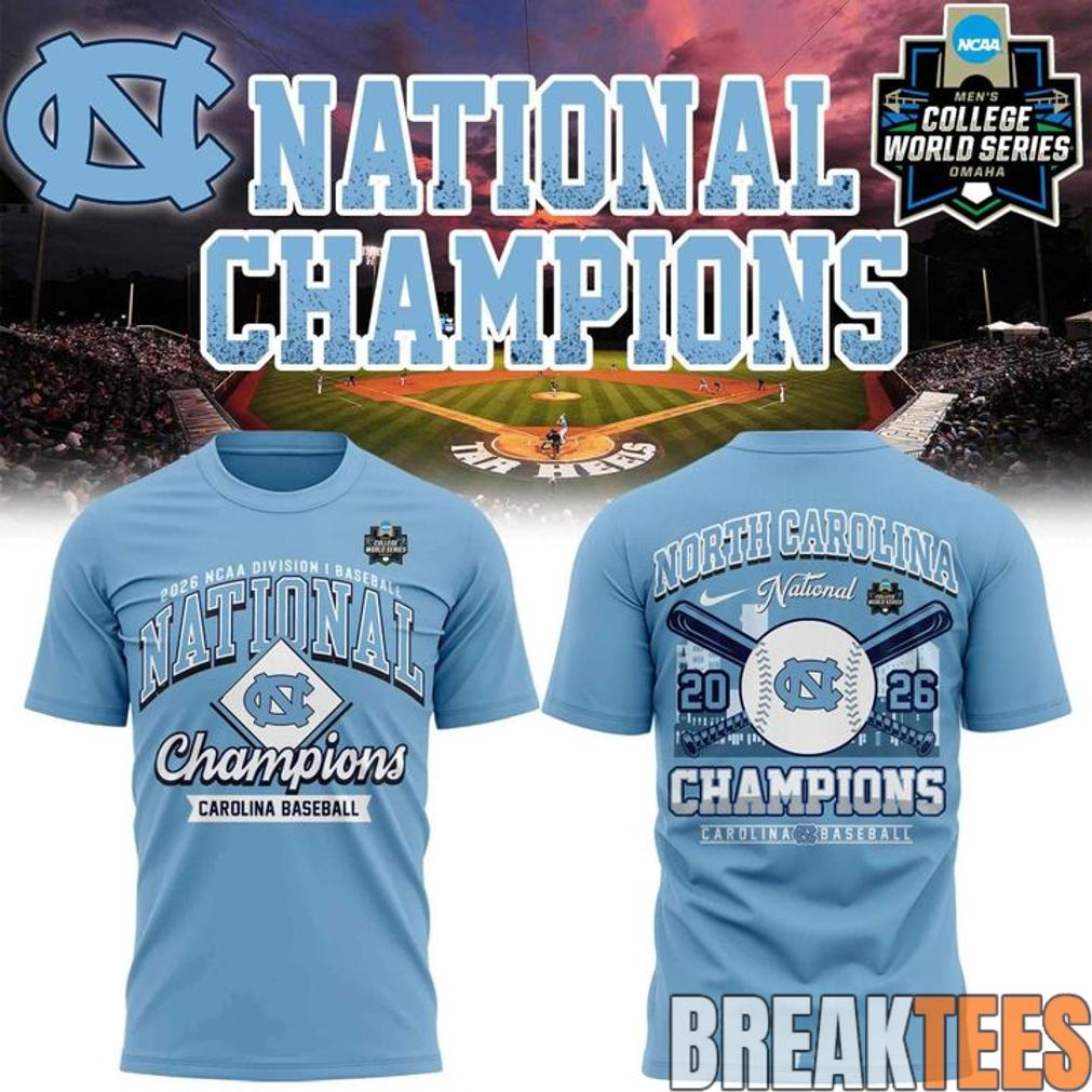 Carolina Baseball Blue 2026 NCAA Division I Baseball National Champions TShirt