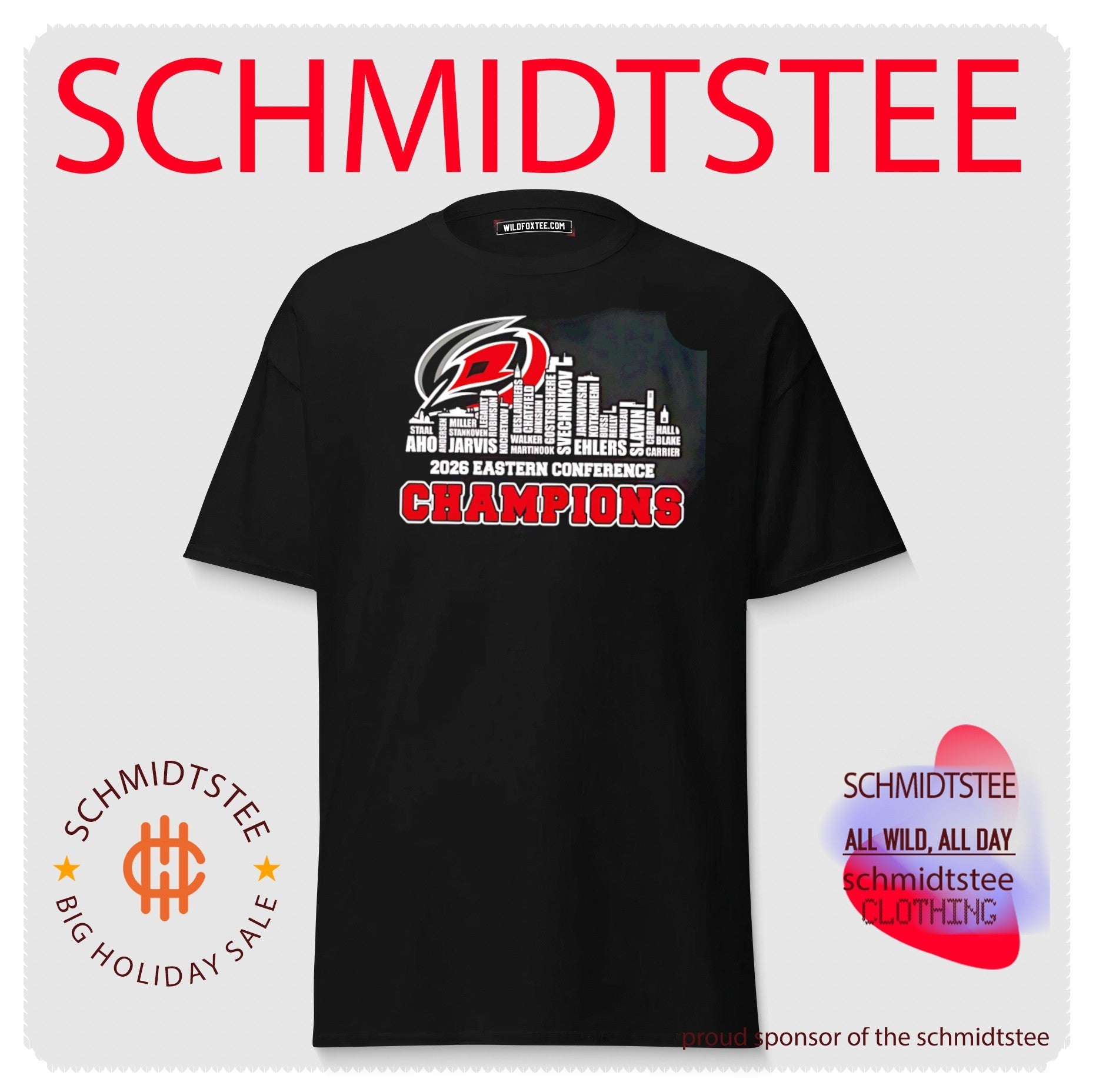 Carolina Hurricanes 2026 Eastern Conference Champions skyline text shirt