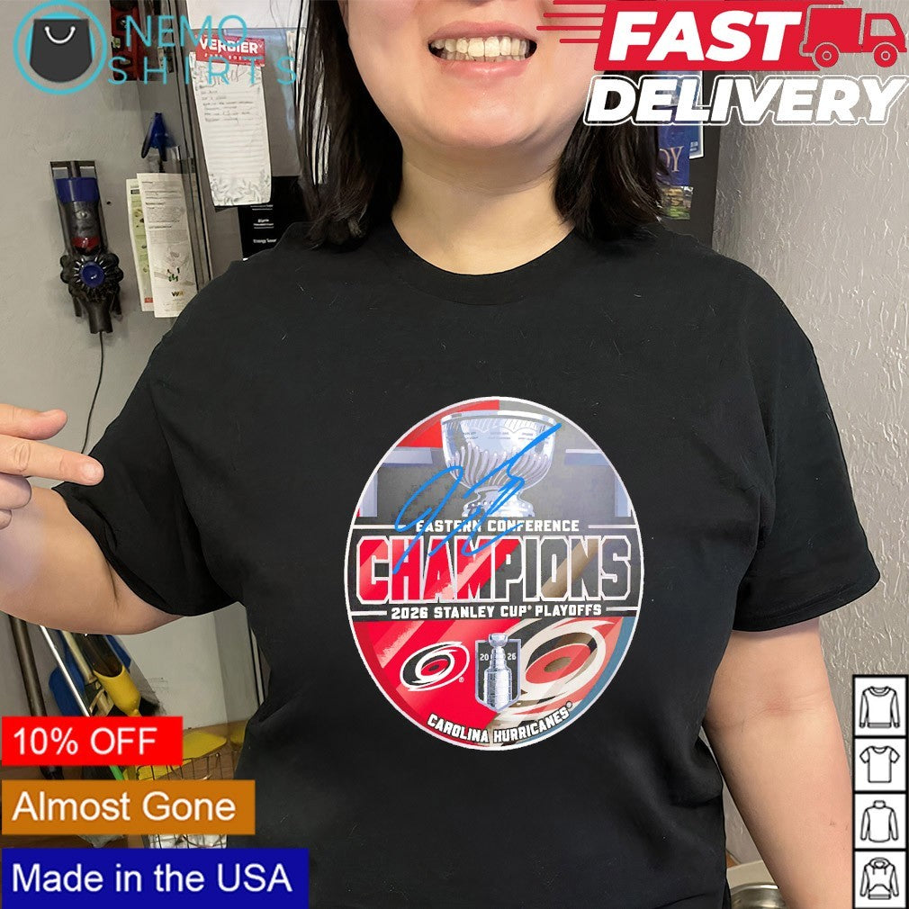 Carolina Hurricanes 2026 Eastern Conference champions Jaccob Slavin signature shirt