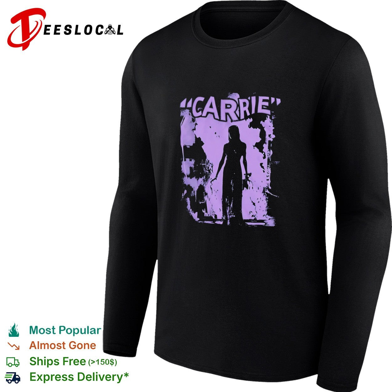 Carrie horror movie silhouette fire shirt