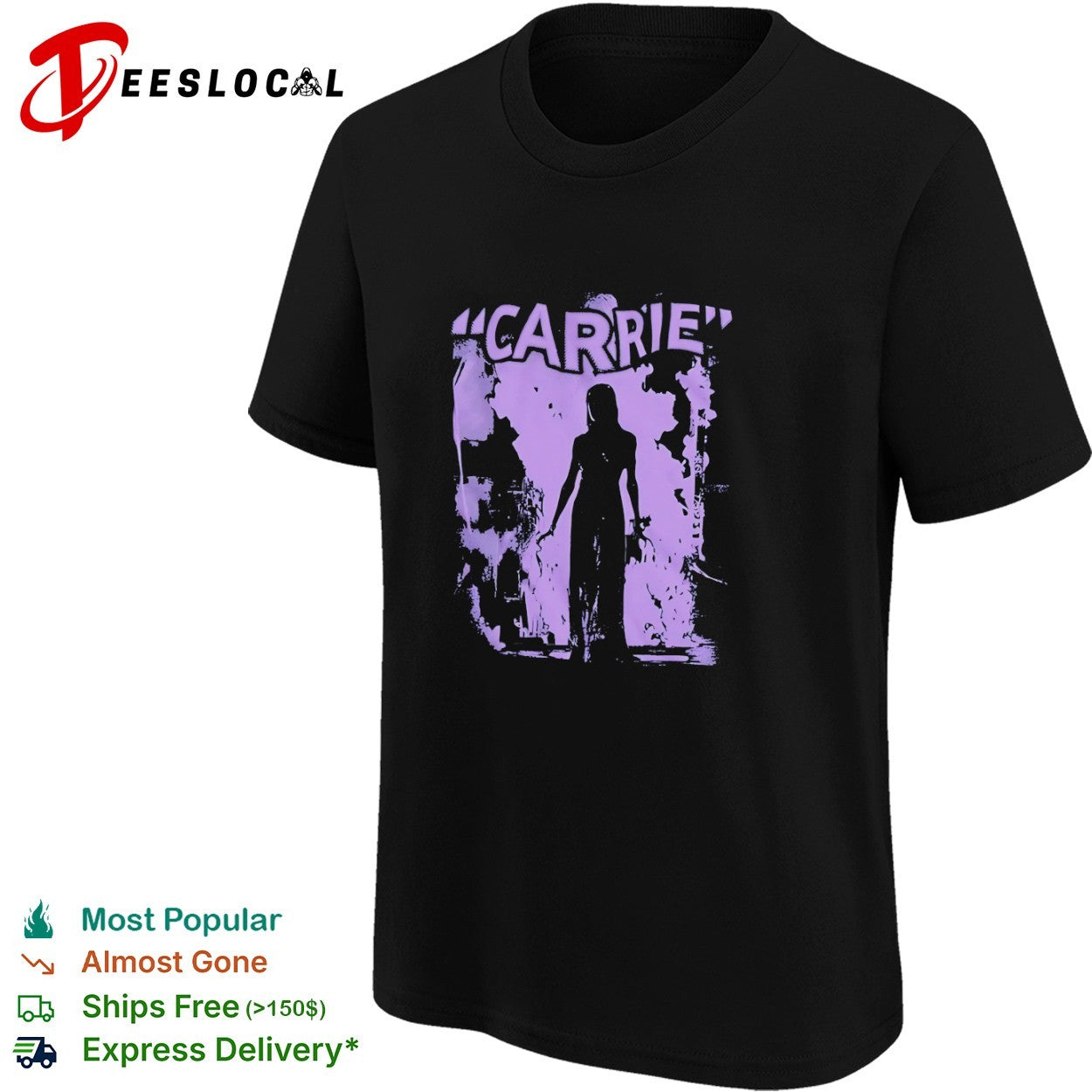 Carrie horror movie silhouette fire shirt