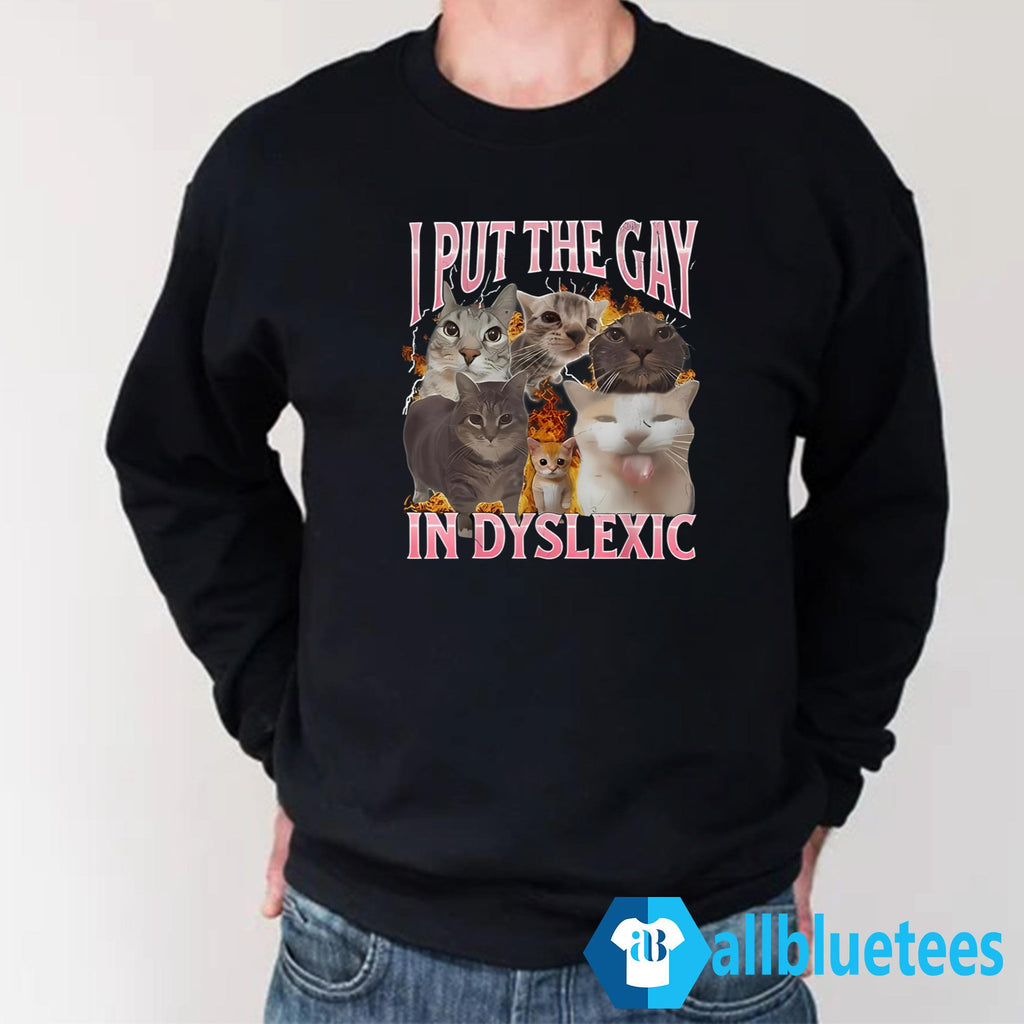 Cats I Put The Gay In Dyslexic Shirt