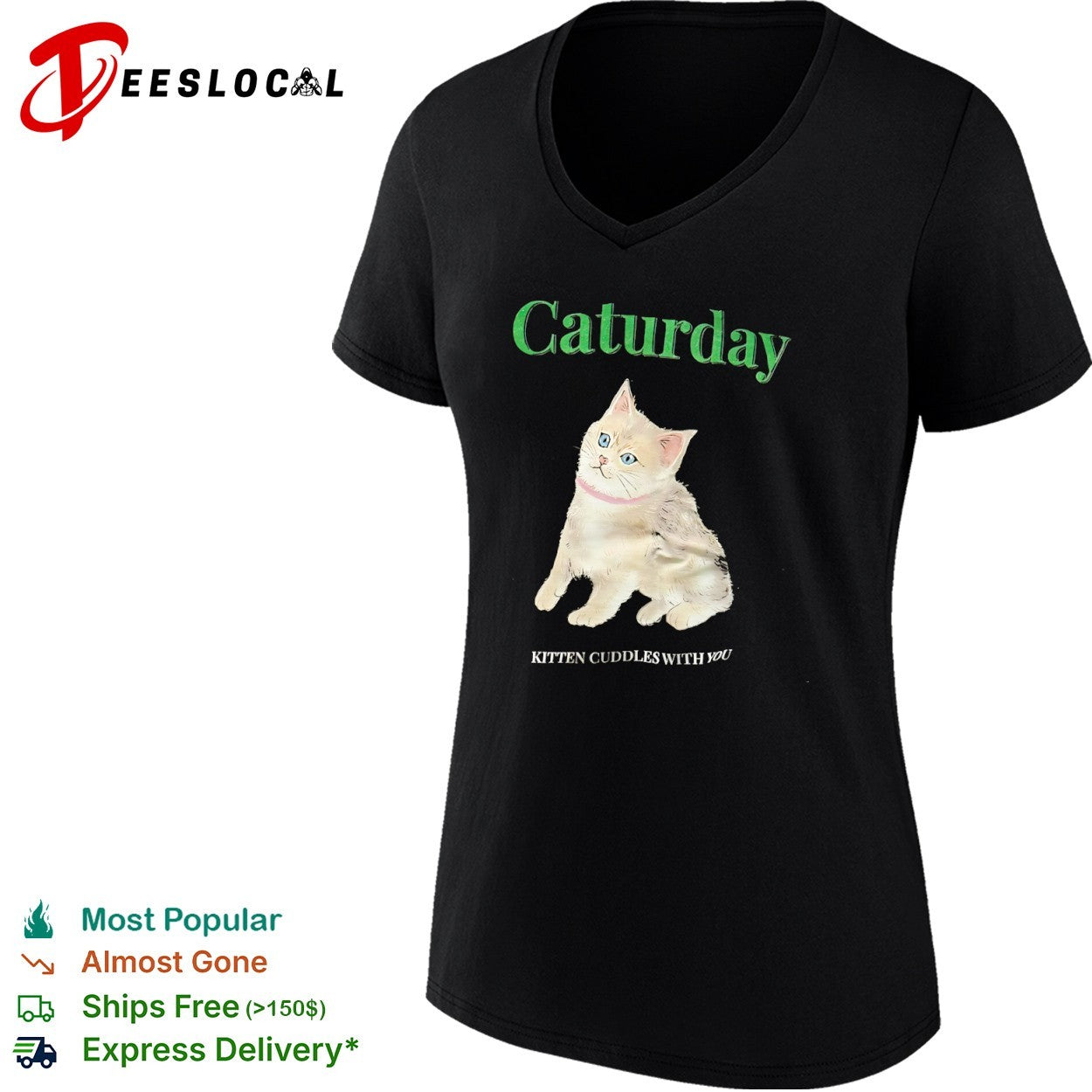 Caturday Kitten Cuddles with You Cute Cat shirt