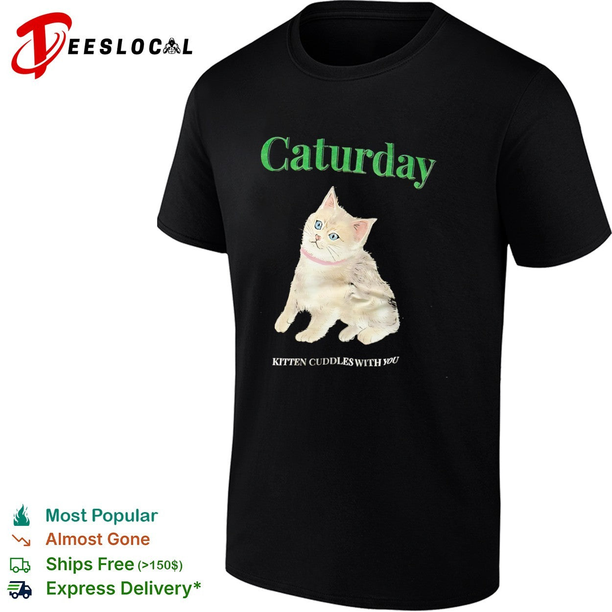 Caturday Kitten Cuddles with You Cute Cat shirt