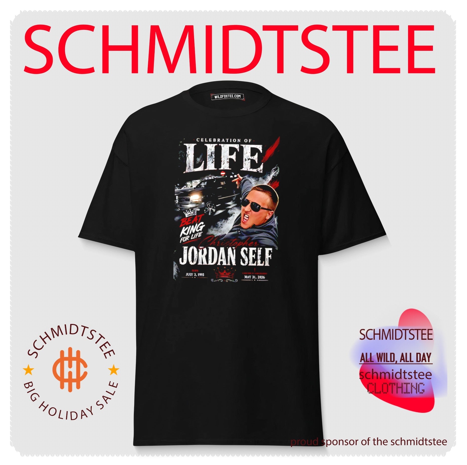 Celebration of LIFE Jordan Self illustration shirt