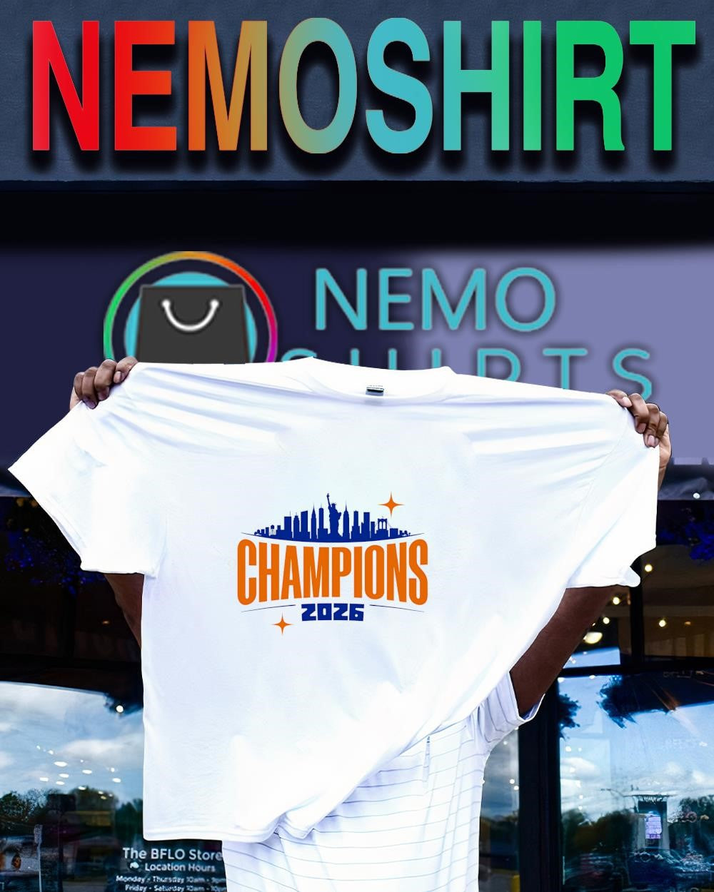 Champions 2026 New York Knicks in 4 skyline graphic shirt