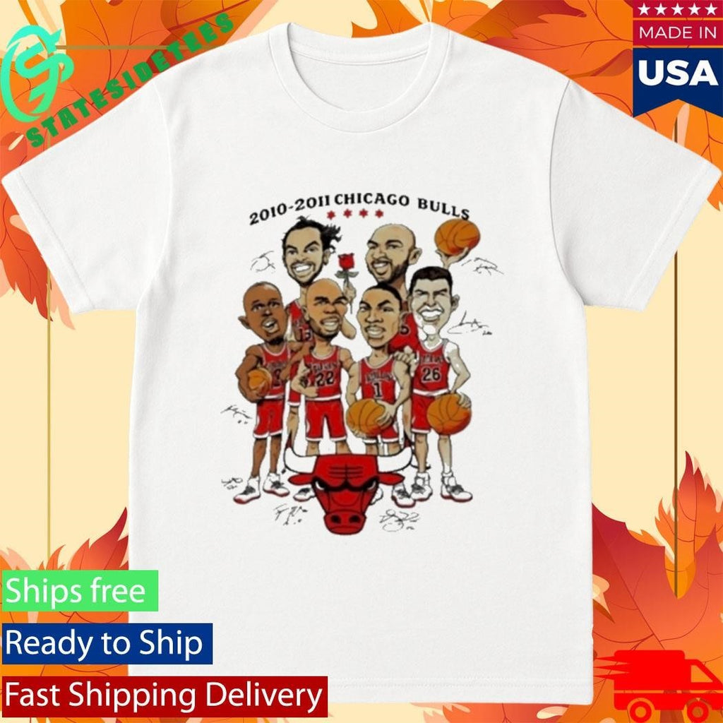Chicago Bulls Nba 2010-2011 Player Caricature Signature Shirt