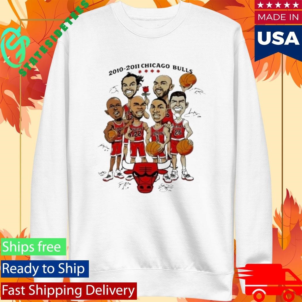 Chicago Bulls Nba 2010-2011 Player Caricature Signature Shirt