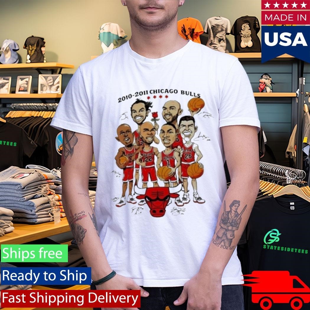 Chicago Bulls Nba 2010-2011 Player Caricature Signature Shirt