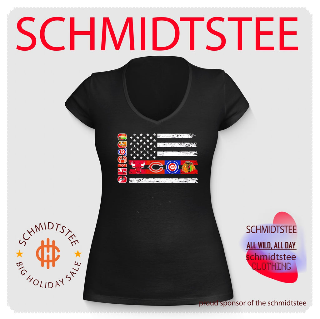 Chicago sports teams logos flag shirt