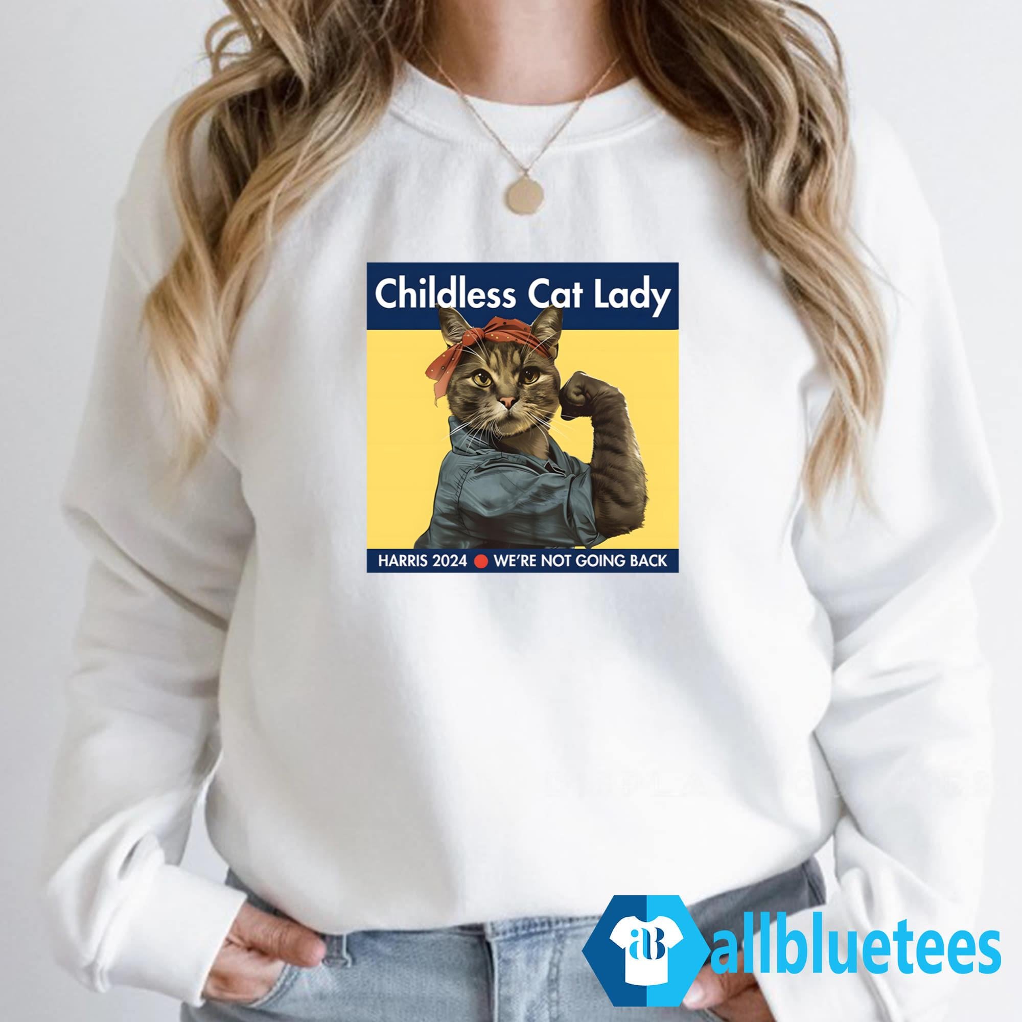 Childless Cat Lady Harris 2024 We’re Not Going Back Shirt
