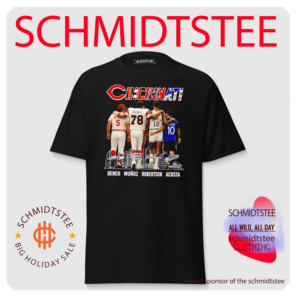 Cincinnati Legends Johnny Bench Anthony Muñoz Oscar Robertson and Luciano Acosta shirt
