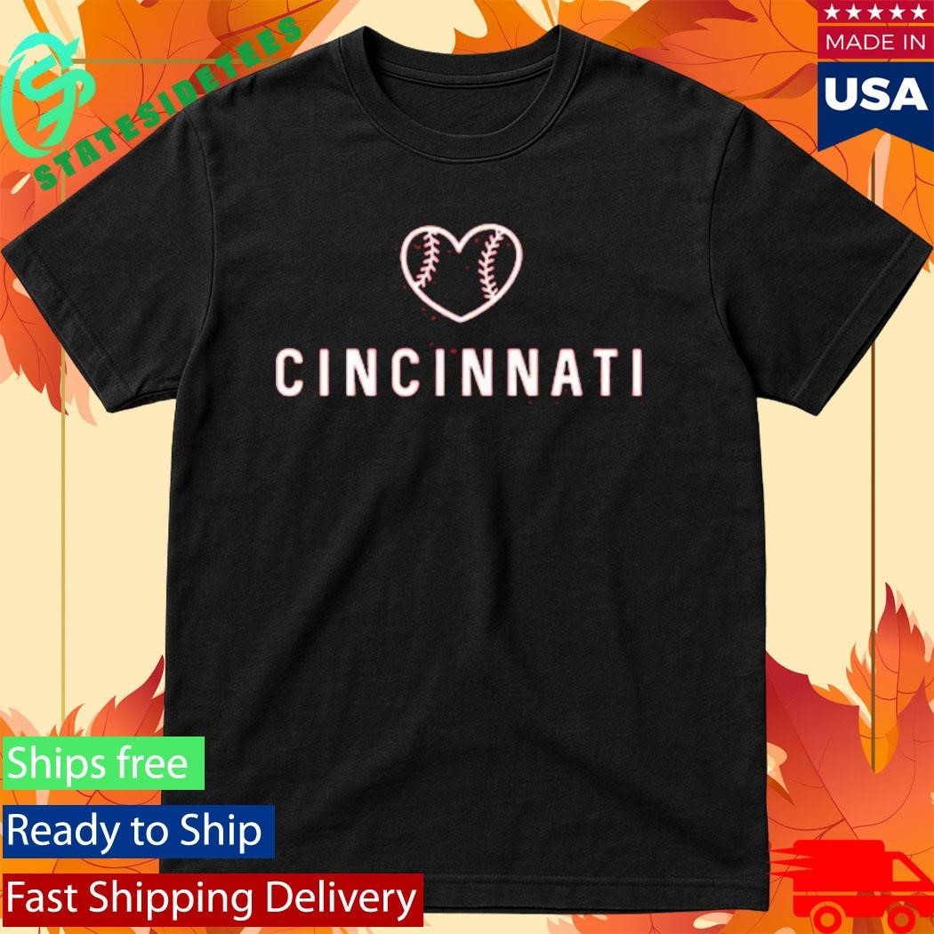 Cincy Cincinnati Baseball Heart Shirt