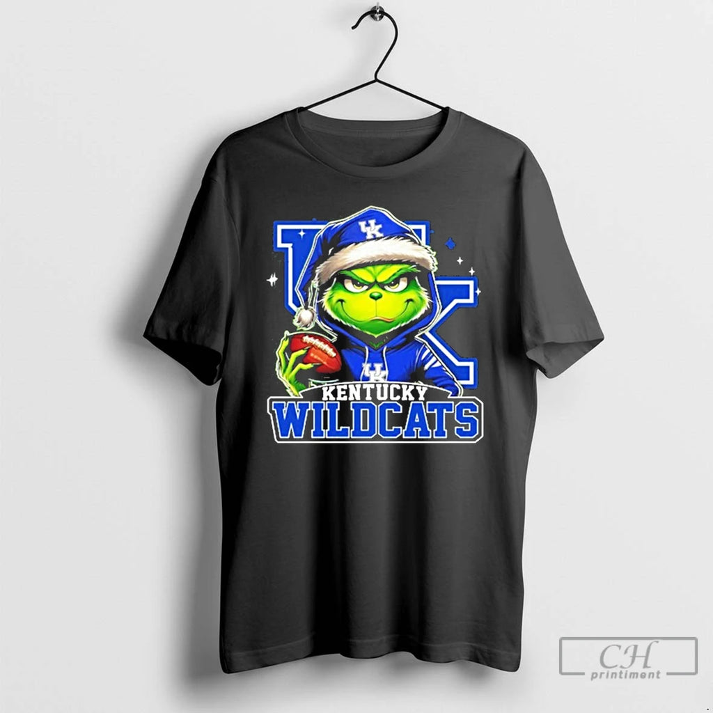 Classic 2025 Santa Grinch X Kentucky Wildcats Logo Baseball Shirt Hoodie Sweatshirt | PurePodTees.com