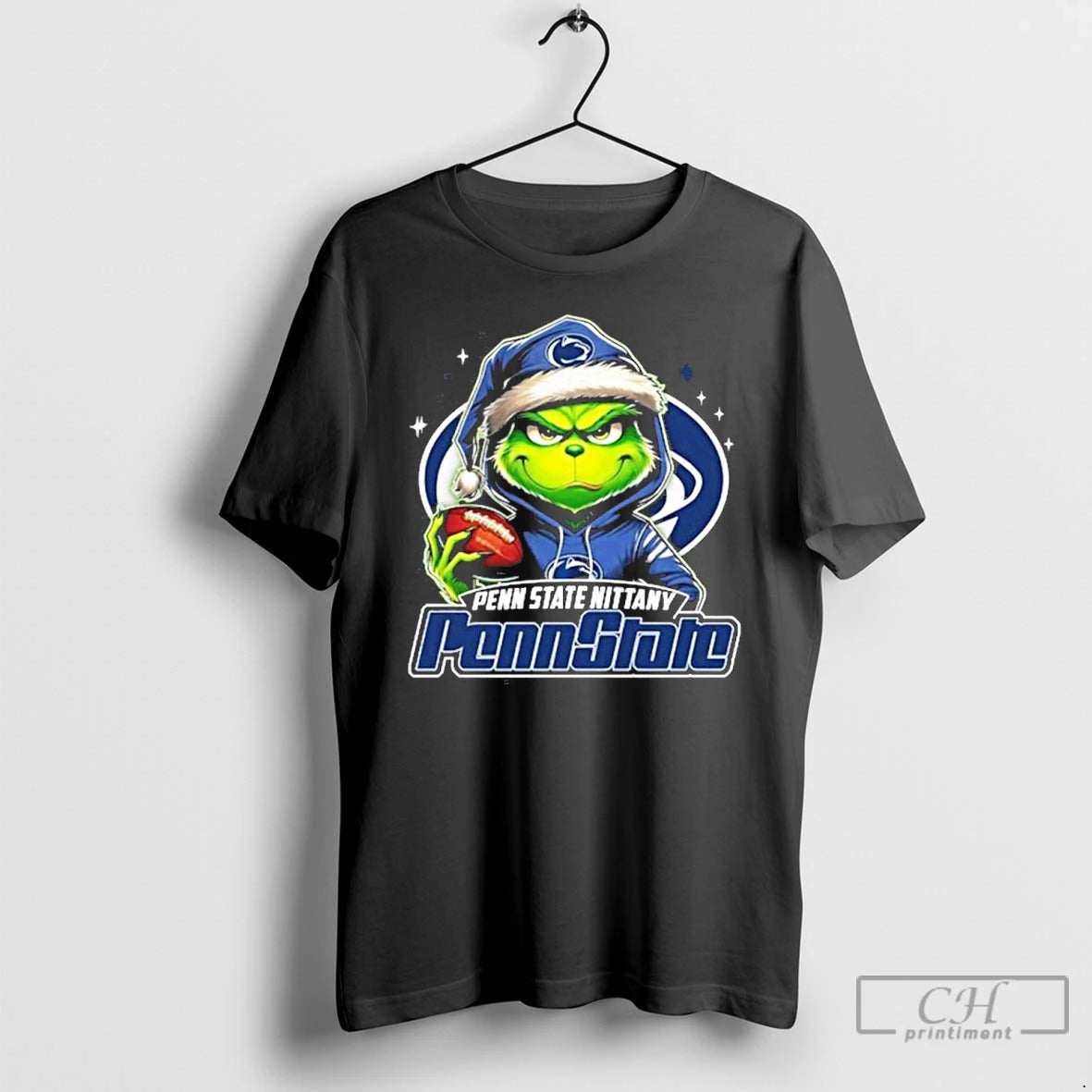 Classic 2025 Santa Grinch X Penn State Nittany Lions Logo Baseball Shirt Hoodie Sweatshirt | PurePodTees.com