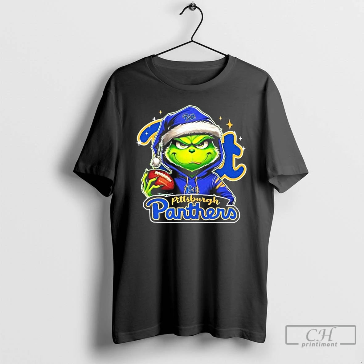 Classic 2025 Santa Grinch X Pittsburgh Panthers Logo Baseball Shirt Hoodie Sweatshirt | PurePodTees.com