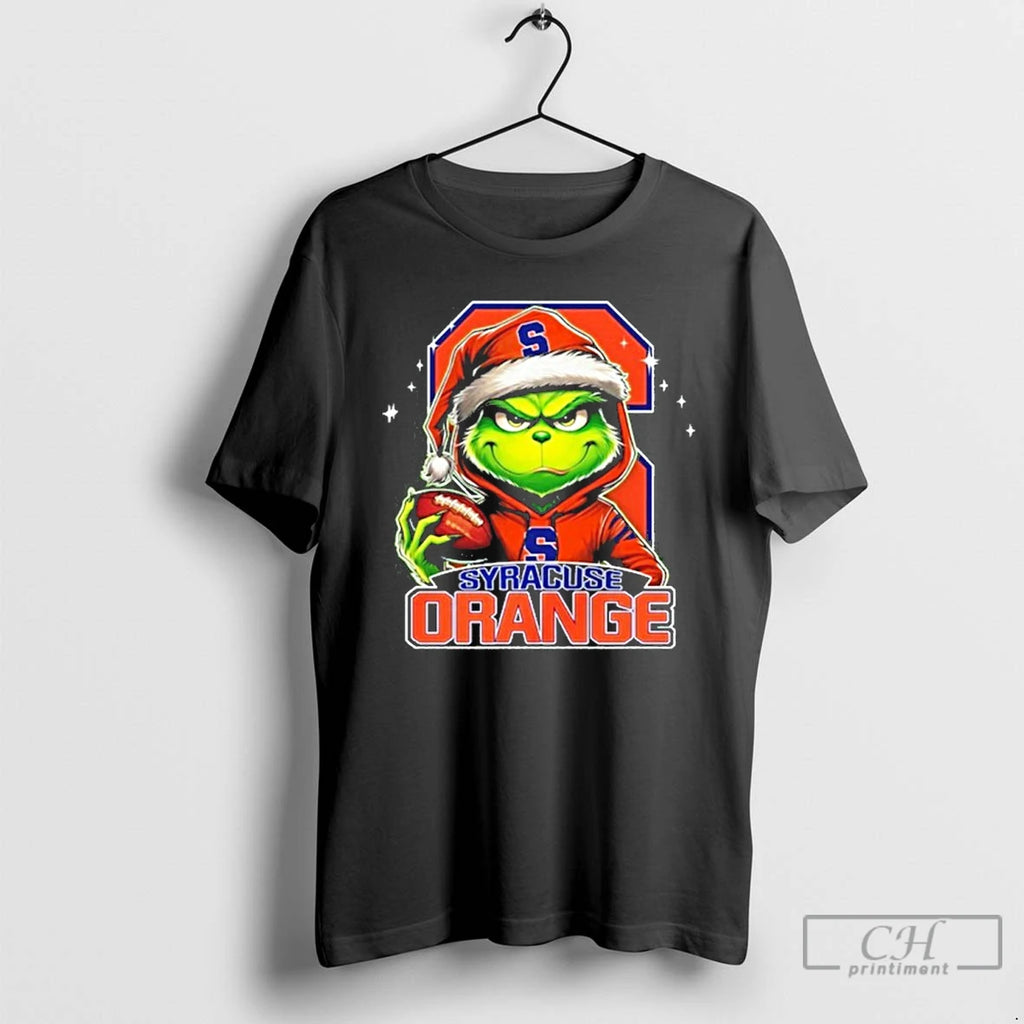 Classic 2025 Santa Grinch X Syracuse Orange Logo Baseball Shirt Hoodie Sweatshirt | PurePodTees.com