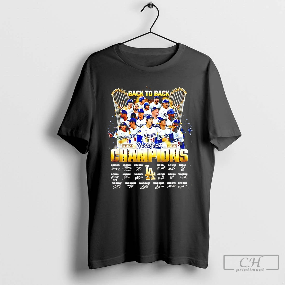 Classic 2025 World Series Champions Los Angeles Dodgers Back2back Signatures T Shirts Hoodie Sweatshirt | PurePodTees.com