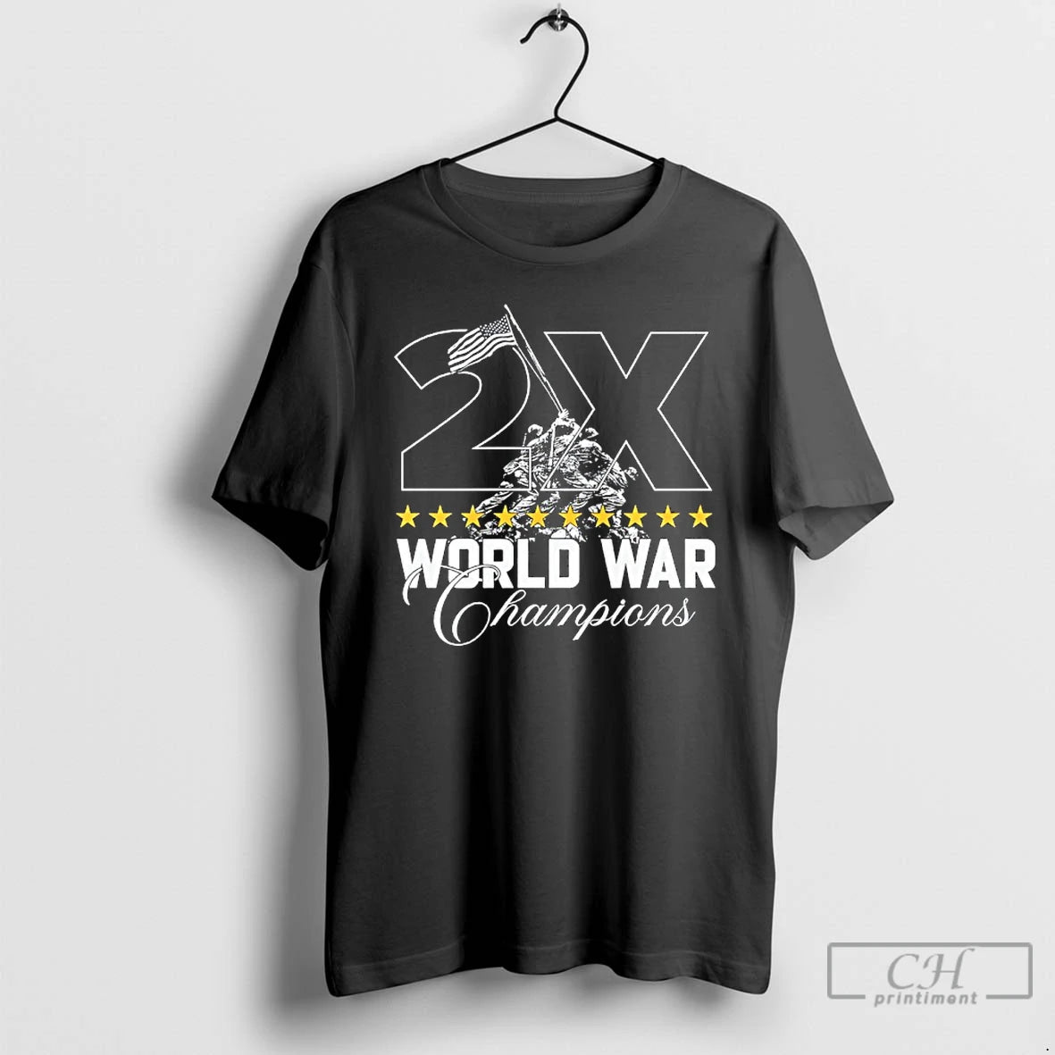 Classic 2x World War Champions Patriotic T Shirts Hoodie Sweatshirt | PurePodTees.com