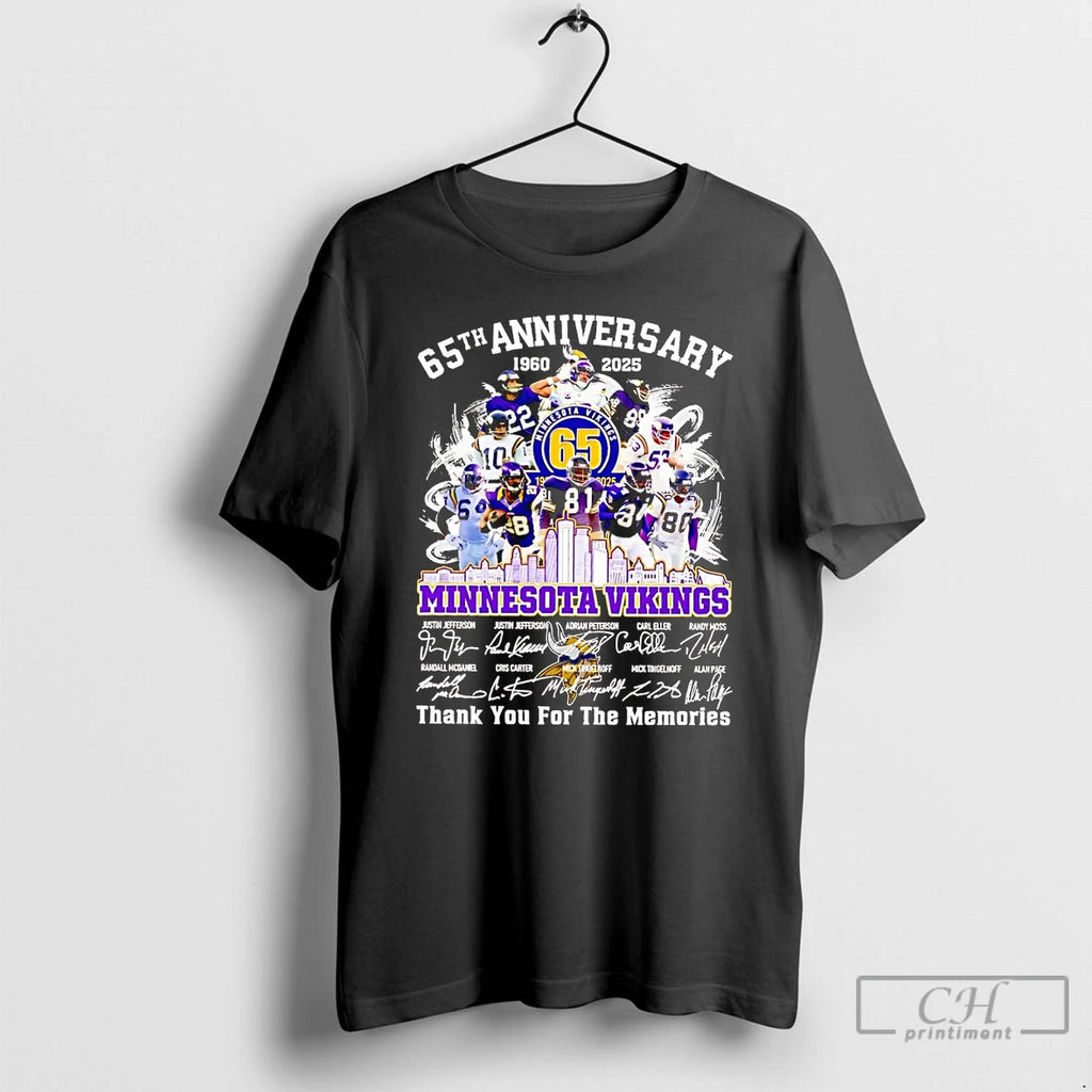 Classic 65th Anniversary 1960 2025 Minnesota Vikings Team Players T Shirts Hoodie Sweatshirt | PurePodTees.com