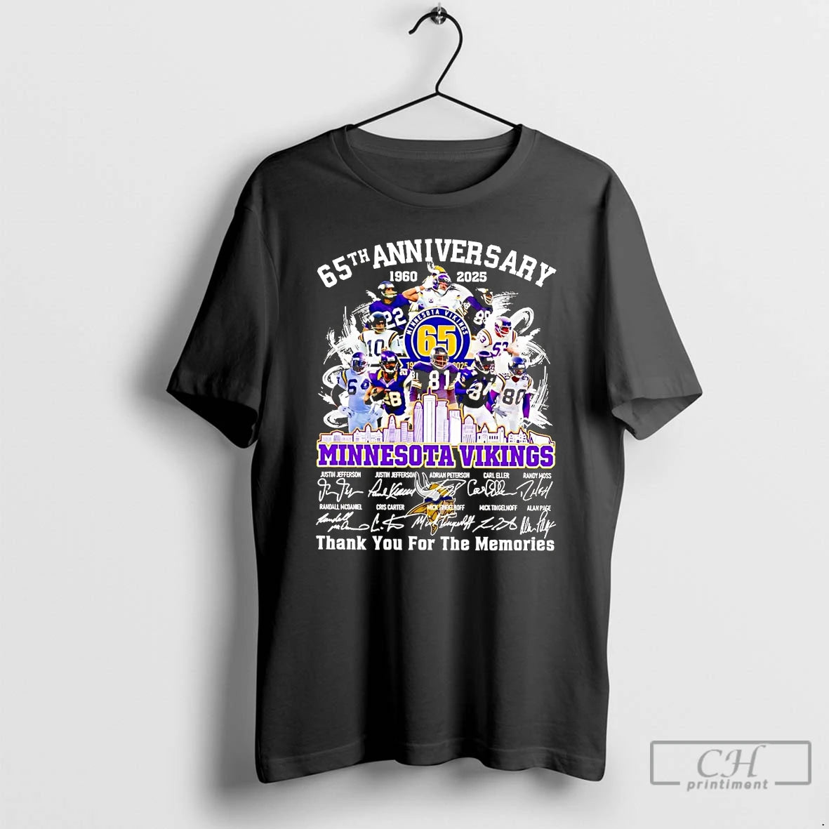 Classic 65th Anniversary 1960 2025 Minnesota Vikings Team Players T Shirts Hoodie Sweatshirt | PurePodTees.com
