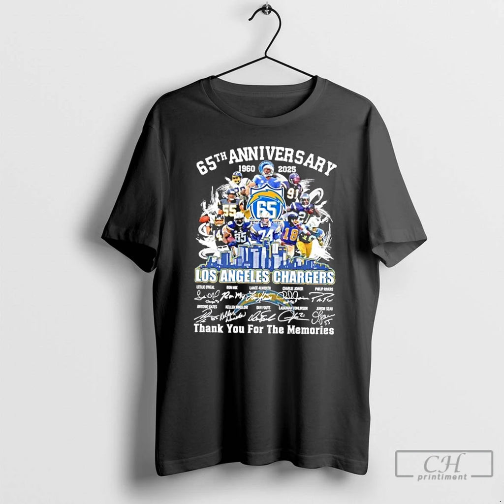 Classic 65th Anniversary 1960 2025 Los Angeles Chargers Legends Thank You For The Memories Skyline Shirt Hoodie Sweatshirt
