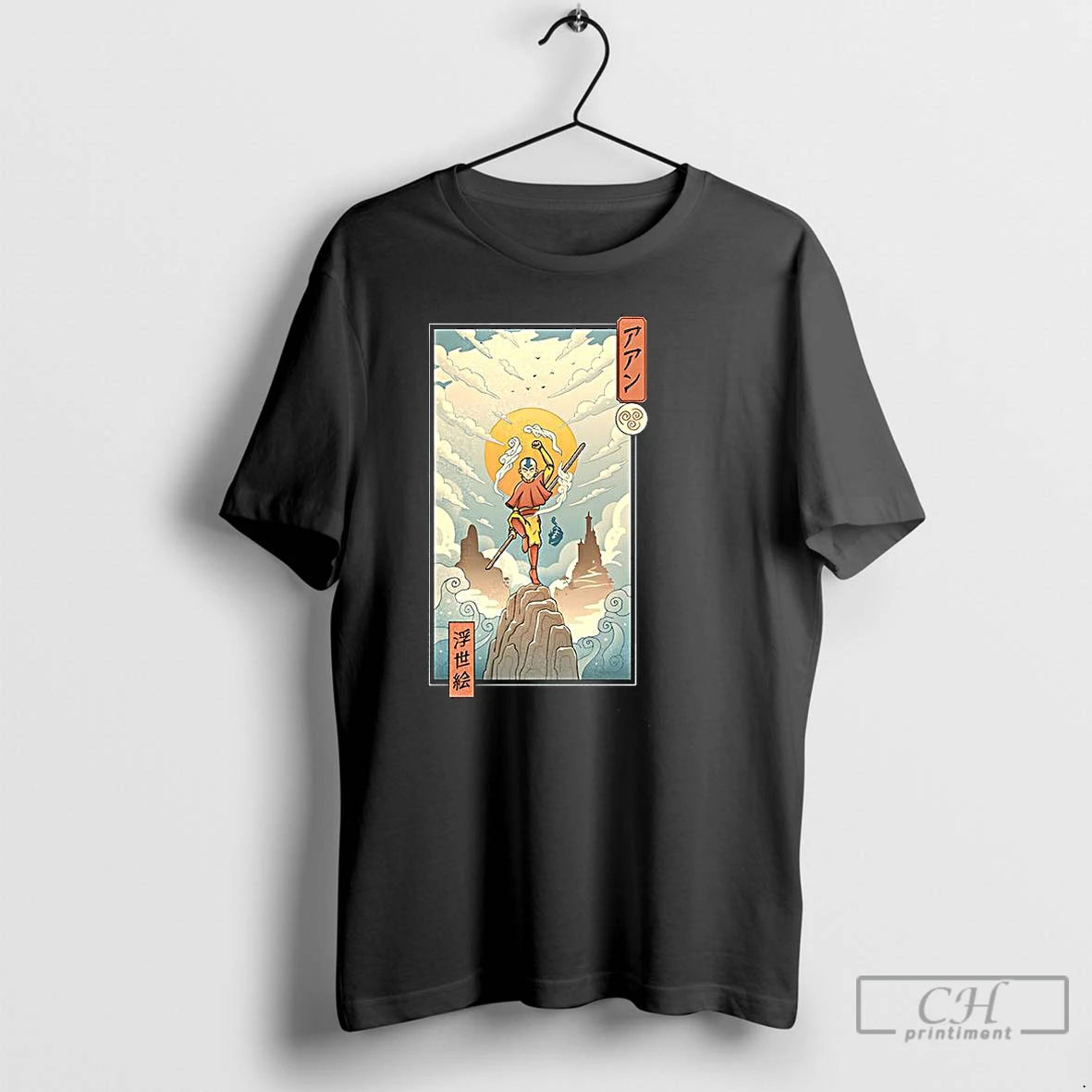 Classic Aang Air Nomad Avatar The Last Airbender Eternal Ukiyo E Shirt Hoodie Sweatshirt | PurePodTees.com