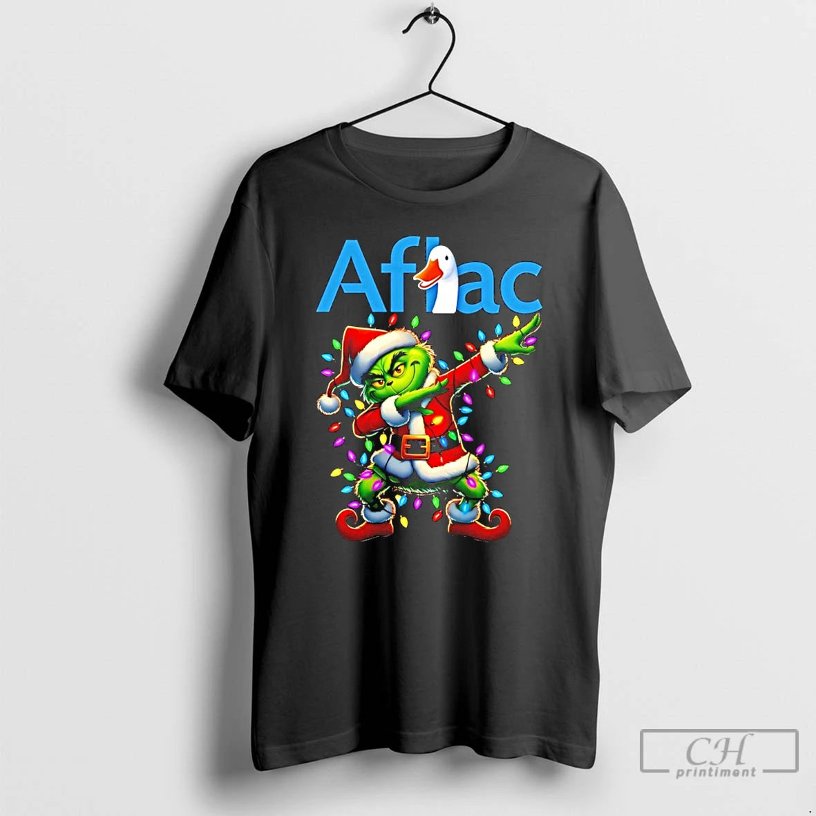 Classic Aflac X Grinch Dabbing Christmas 2025 T Shirts