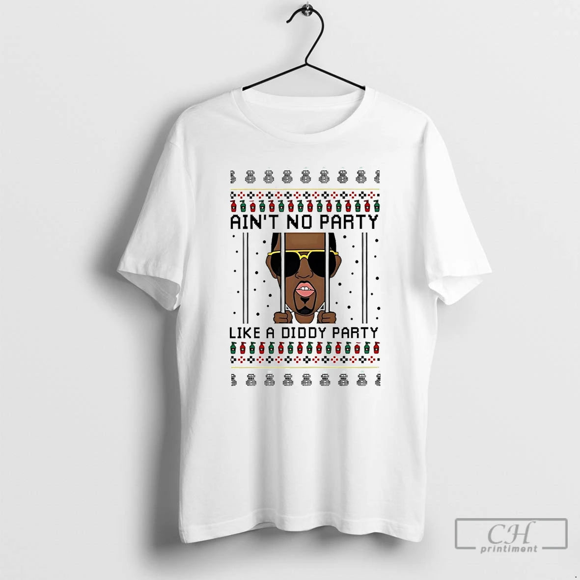 Classic Aint No Party Like A Diddy Jail Party Ugly Christmas T Shirts