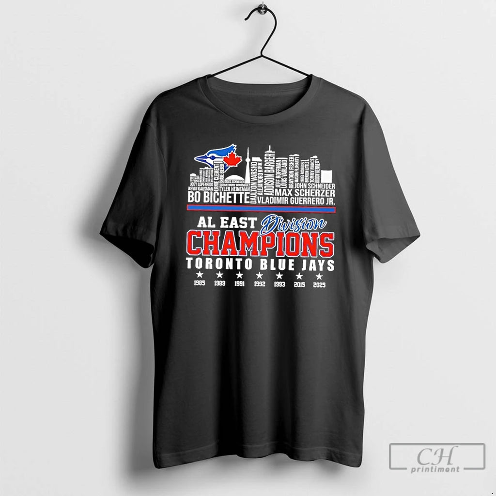 Classic Al East Division Champions Toronto Blue Jays All Names City Skyline T Shirts