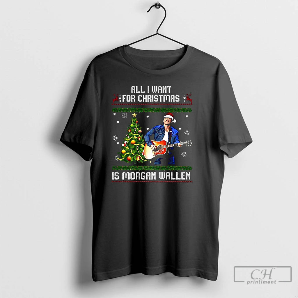 Classic All I Want For Christmas Is Morgan Country Music T Shirts Hoodie Sweatshirt | PurePodTees.com