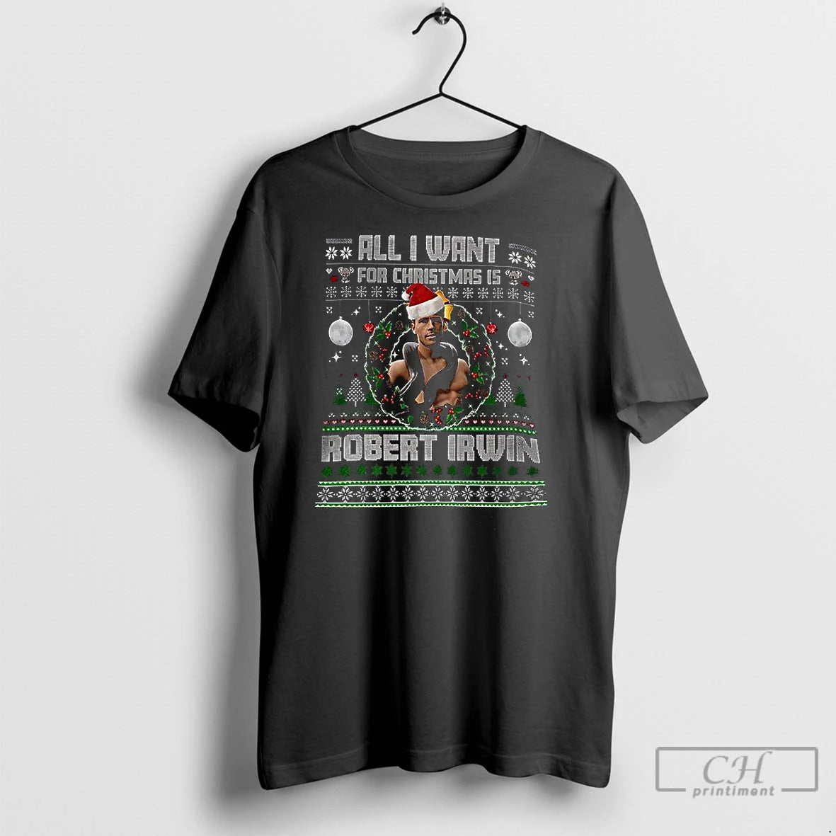 Classic All I Want For Christmas Is Robert Irwin Ugly Christmas Shirt Hoodie Sweatshirt | PurePodTees.com