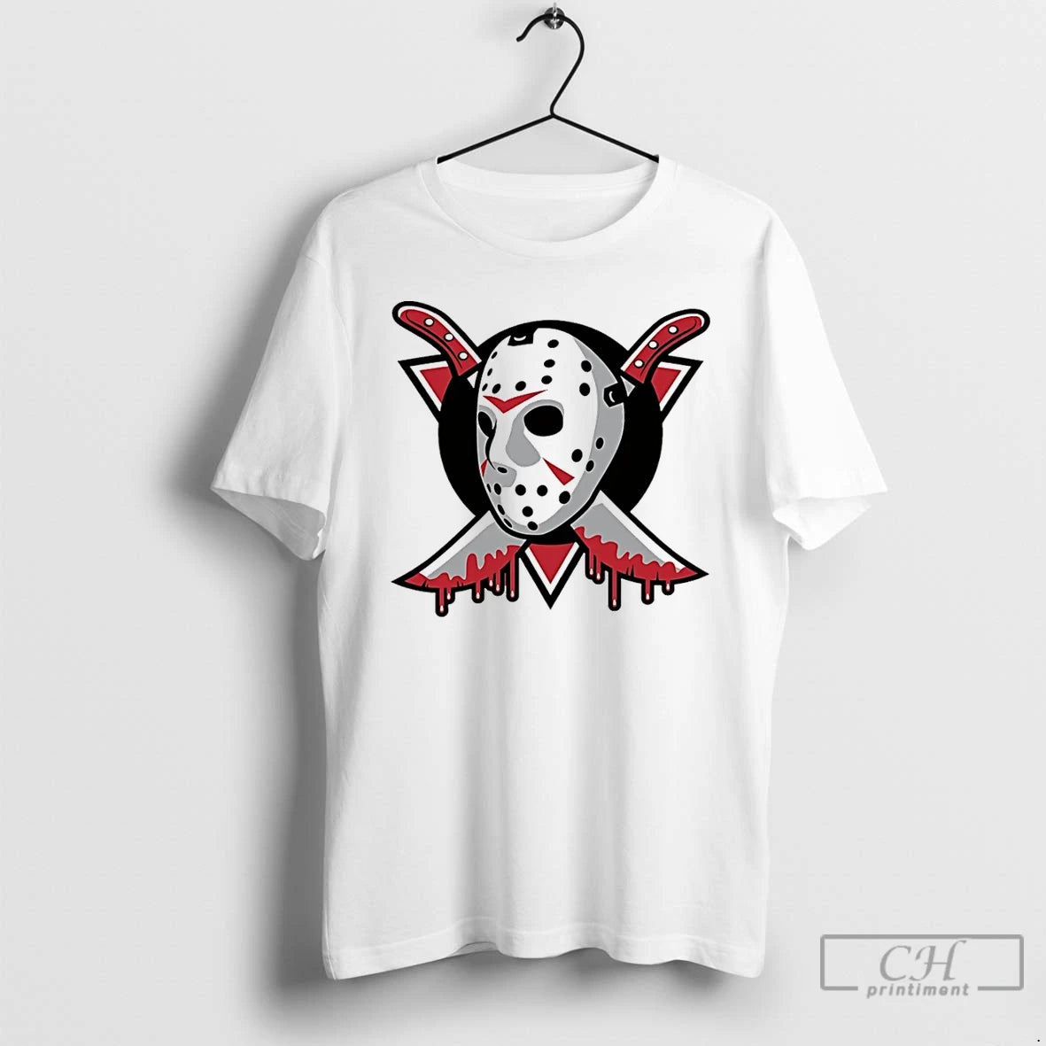 Classic Anaheim Ducks X Jason Voorhees Logo Halloween T Shirts Hoodie Sweatshirt | PurePodTees.com