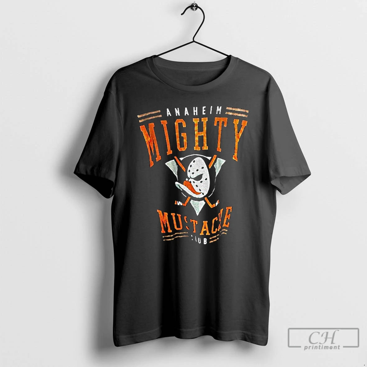Classic Anaheim Mighty Mustache Club Anaheim Ducks Hockey T Shirts