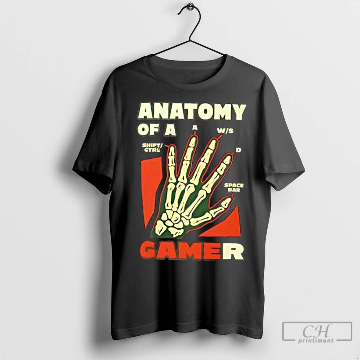 Classic Anatomy Of A Gamer Gaming Skeleton Shirt Hoodie Sweatshirt | PurePodTees.com