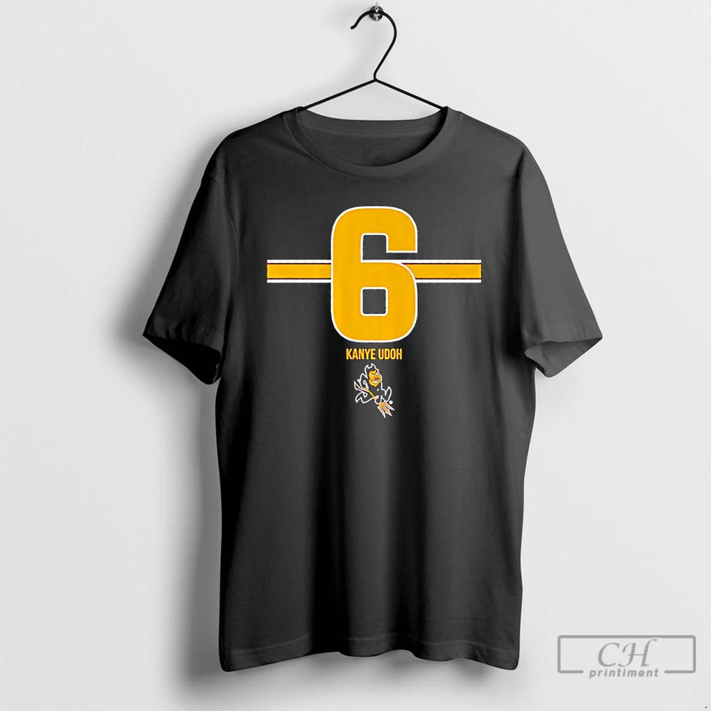 Classic Arizona State University Football Kanye Udoh 6 Stripe T Shirts Hoodie Sweatshirt | PurePodTees.com