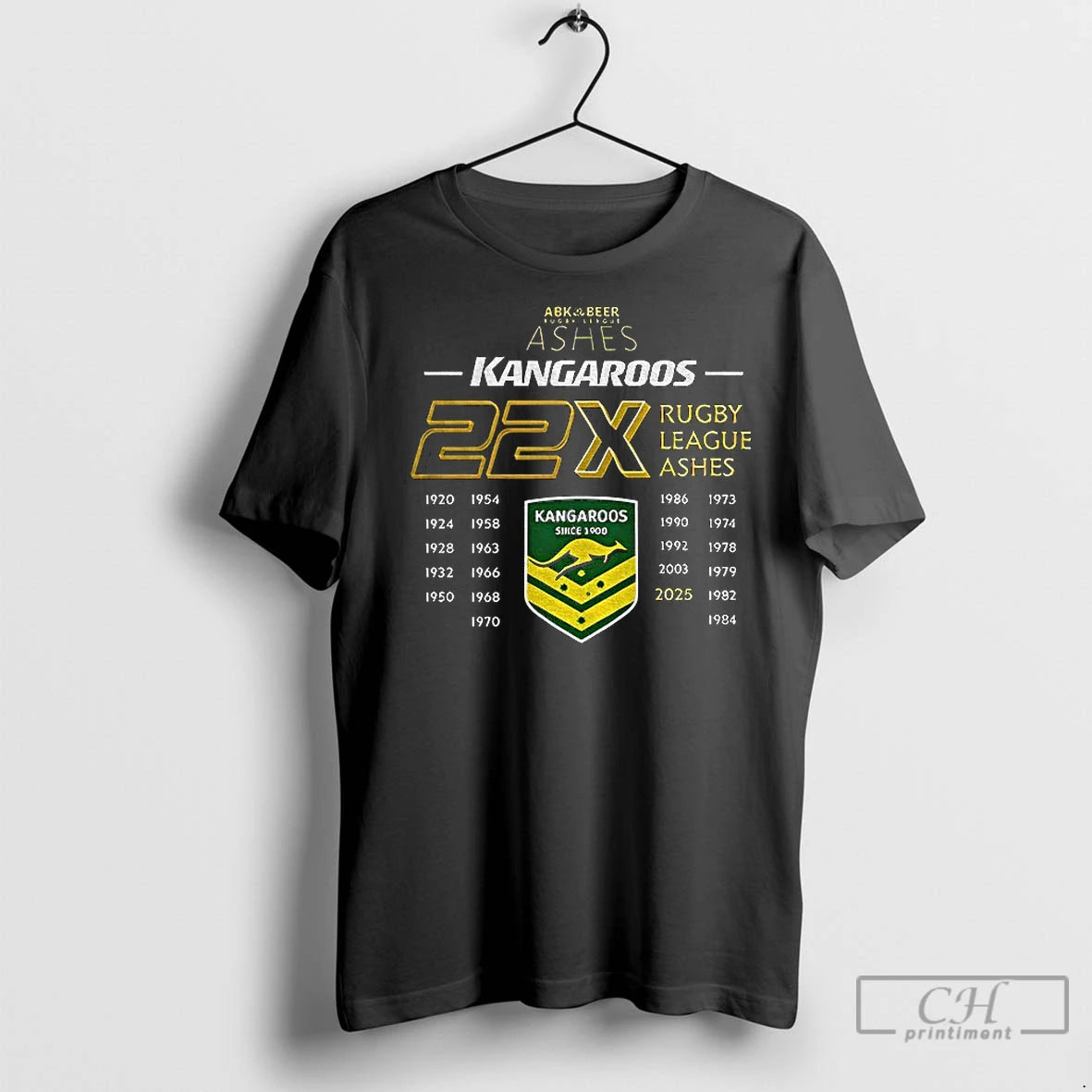 Classic Australian Kangaroos 22x Rugby League Ashes Champions 2025 Shirt Hoodie Sweatshirt | PurePodTees.com
