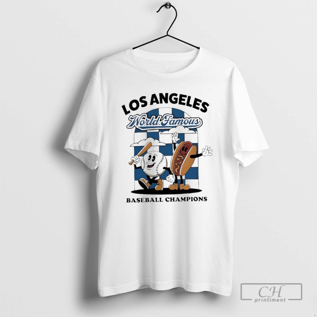 Classic Awesome La Dodgers World Series Merch Los Angeles Dodgers World Famous Baseball Champions Shirt Hoodie Sweatshirt