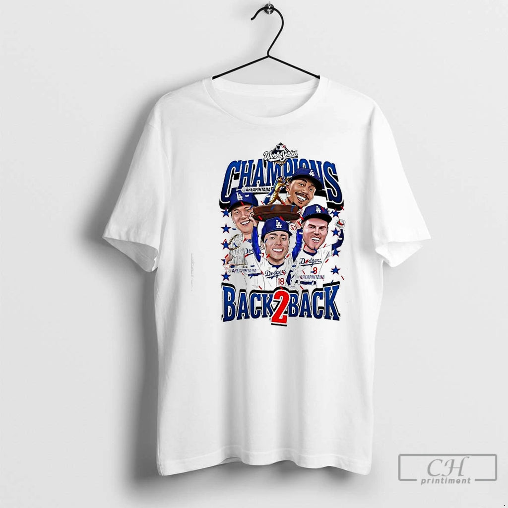 Classic Back2back Los Angeles Dodgers Mlb World Series Champions Cartoon Players Shirt Hoodie Sweatshirt | PurePodTees.com