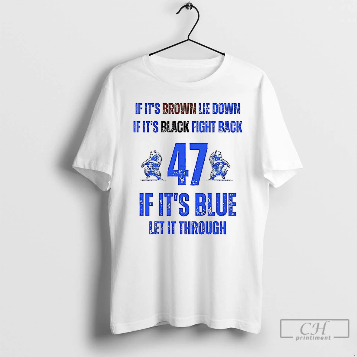 Classic Byu 47 If Its Brown Lie Down If Its Black Fight Back T Shirts Hoodie Sweatshirt | PurePodTees.com