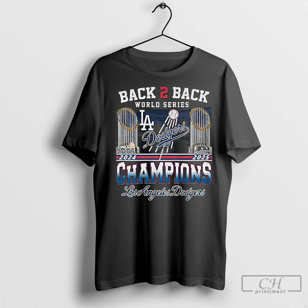 Classic Back 2 Back World Series Champions 2024 2025 Los Angeles Dodgers Mlb Baseball Shirt Hoodie Sweatshirt