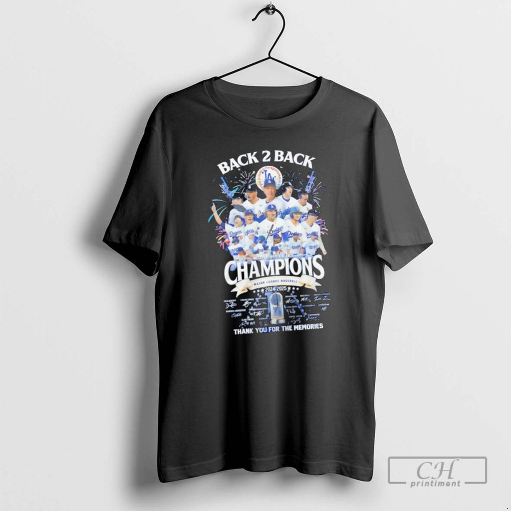 Classic Back To Back Los Angeles Dodgers 2025 World Series Champions Thank You For The Shirt Hoodie Sweatshirt