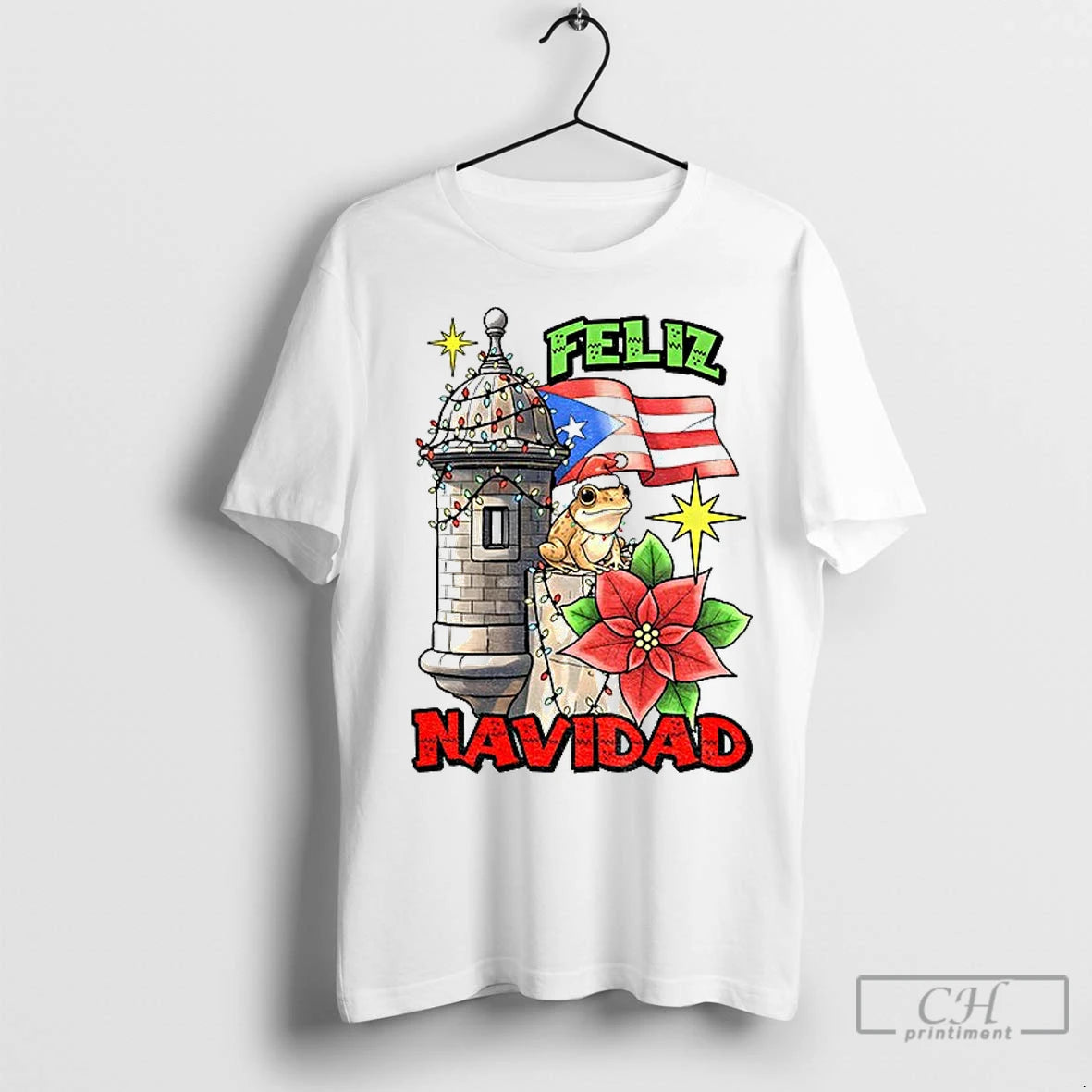 Classic Bad Bunny Feliz Navidad Puerto Rican Flag Merry Christmas Shirt Hoodie Sweatshirt | PurePodTees.com