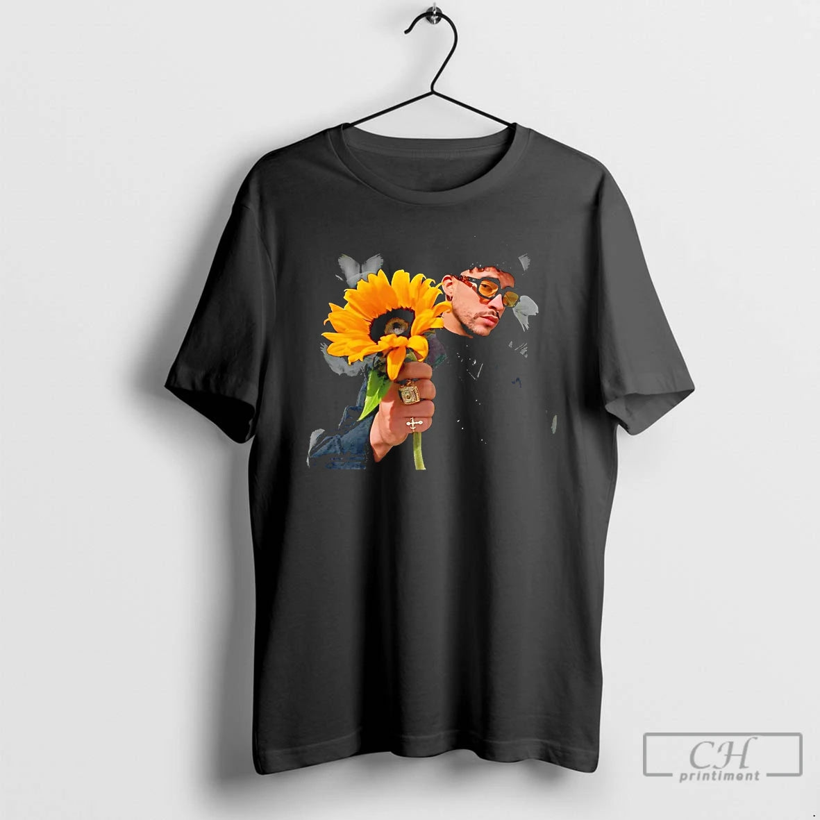Classic Bad Bunny Sunflowers T Shirts Hoodie Sweatshirt | PurePodTees.com