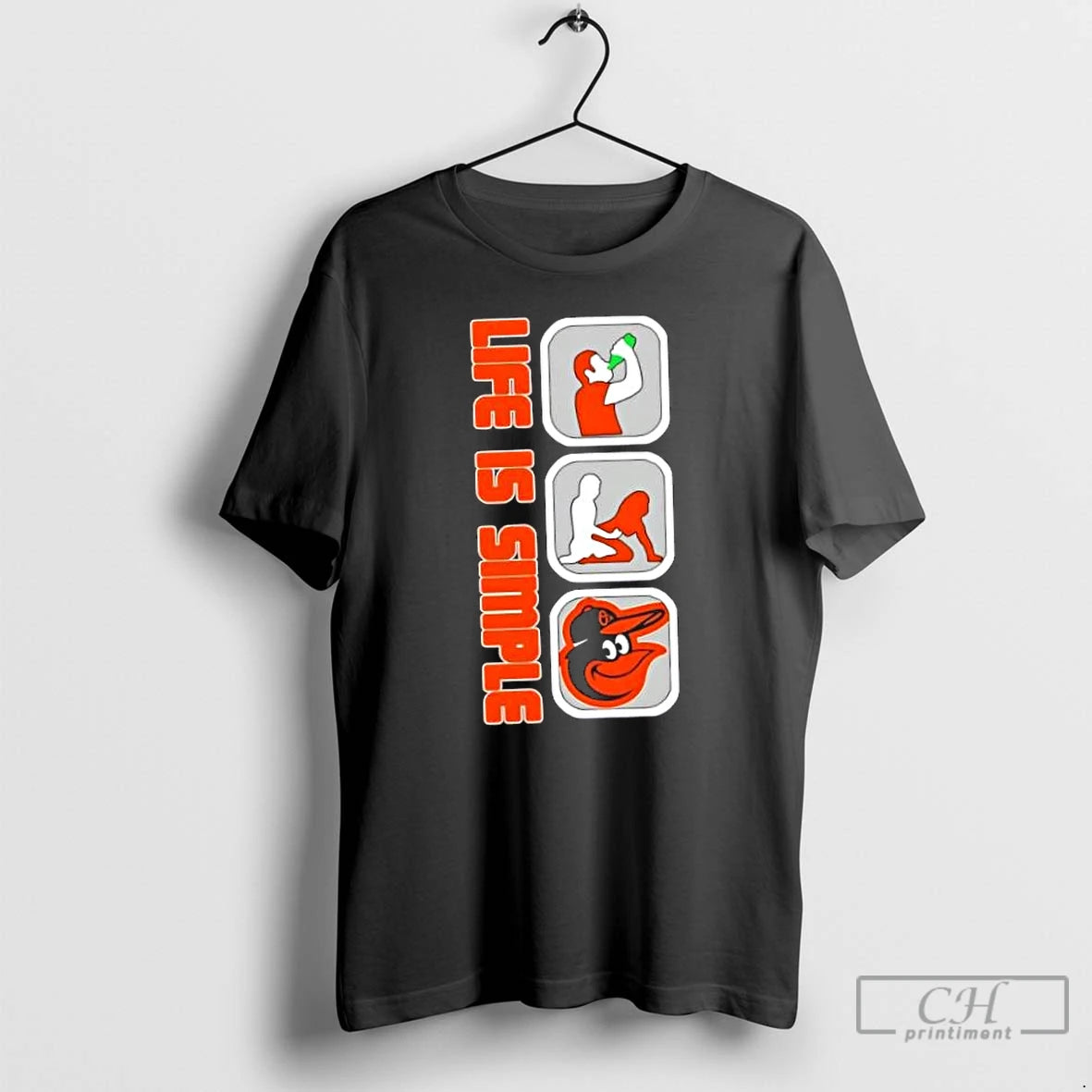 Classic Baltimore Orioles Baseball Life Is Simple T Shirts Hoodie Sweatshirt | PurePodTees.com