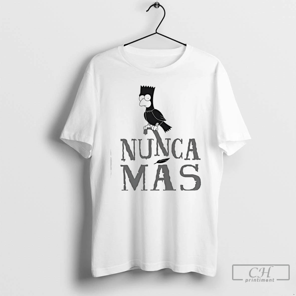 Classic Bart Simpson Crow Nunca Mas Spanish Text T Shirts Hoodie Sweatshirt | PurePodTees.com