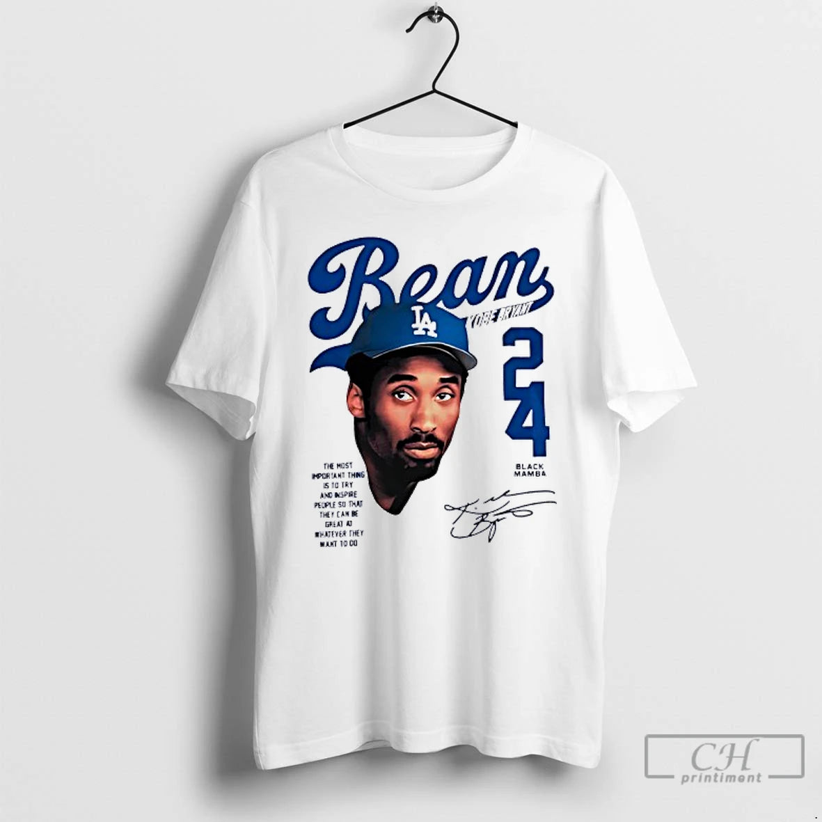 Classic Bean Kobe Bryant Los Angeles Dodgers 24 Black Mamba T Shirts Hoodie Sweatshirt | PurePodTees.com