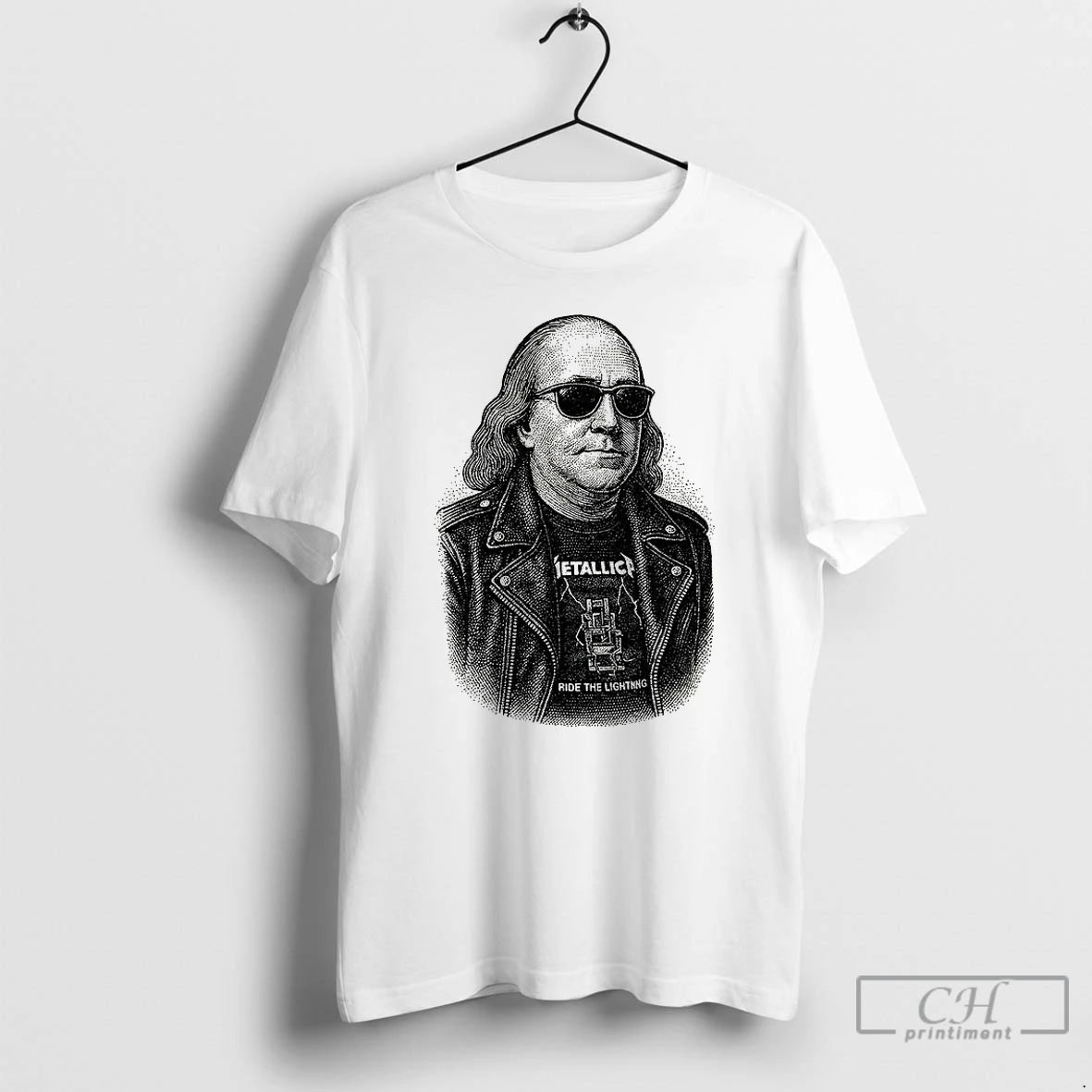 Classic Ben Franklin Ride The Lightning T Shirts Hoodie Sweatshirt | PurePodTees.com