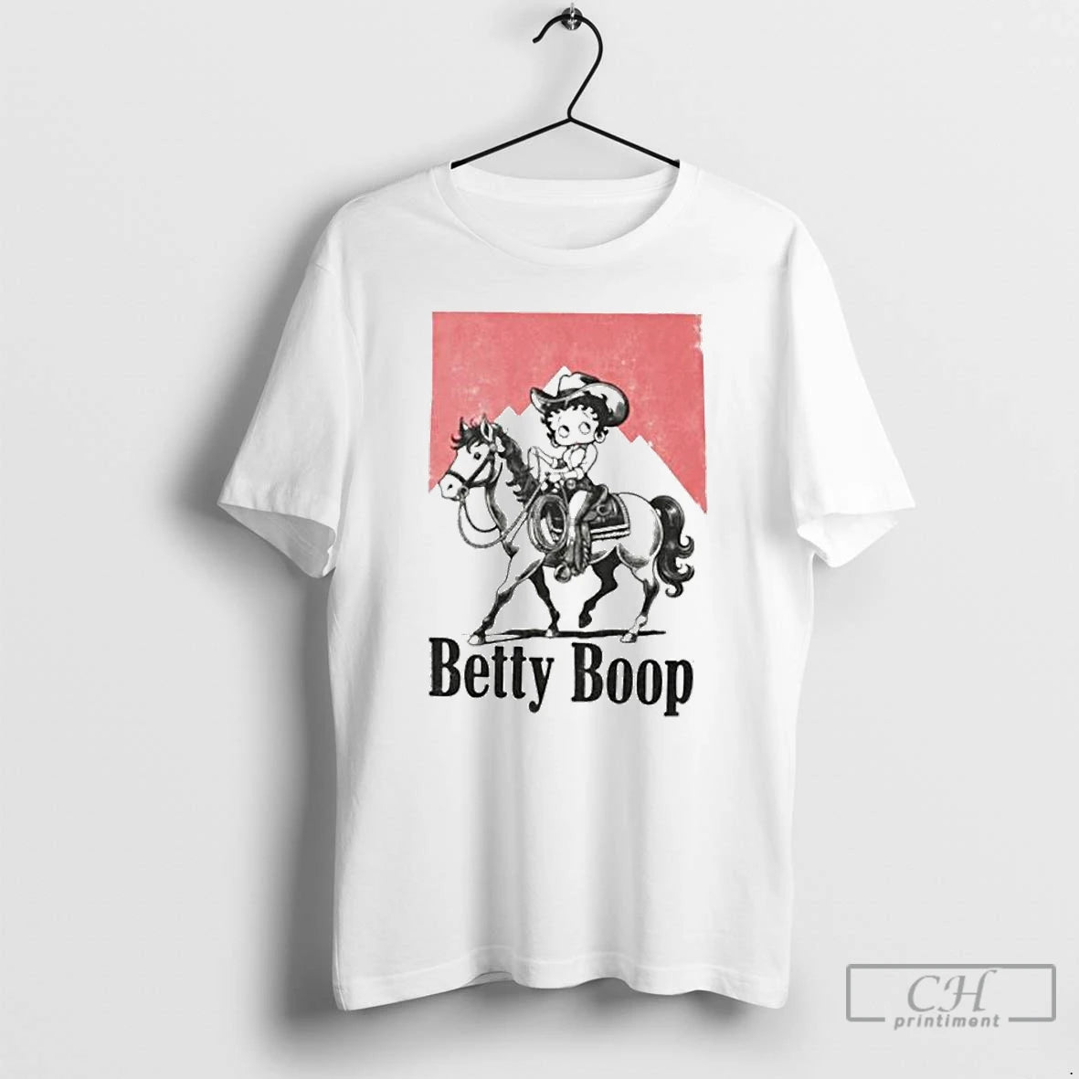 Classic Betty Boop Riding Horse Retro Ornaments T Shirts Hoodie Sweatshirt | PurePodTees.com